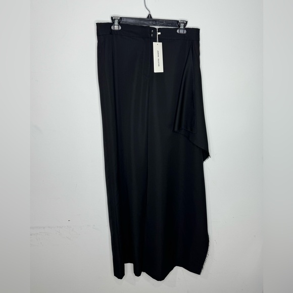Jason Wu Draped Wool-Silk Straight Leg Pants Black Women’s Size 10 - Picture 2 of 7